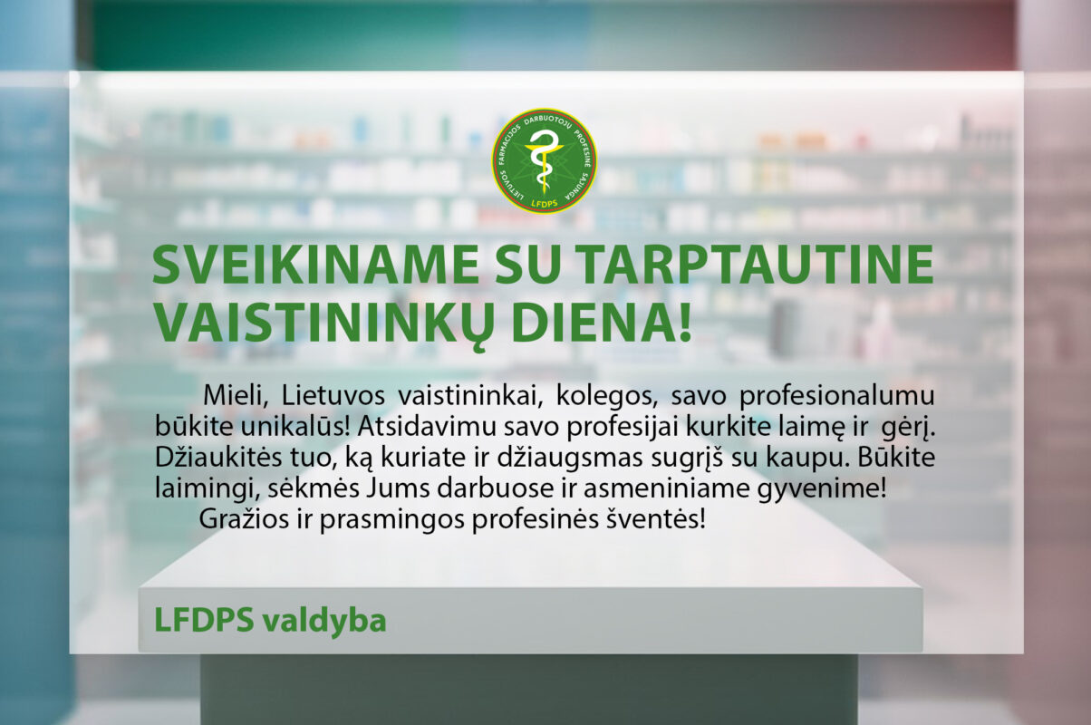 Sveikiname su tarptautine vaistininkų diena!