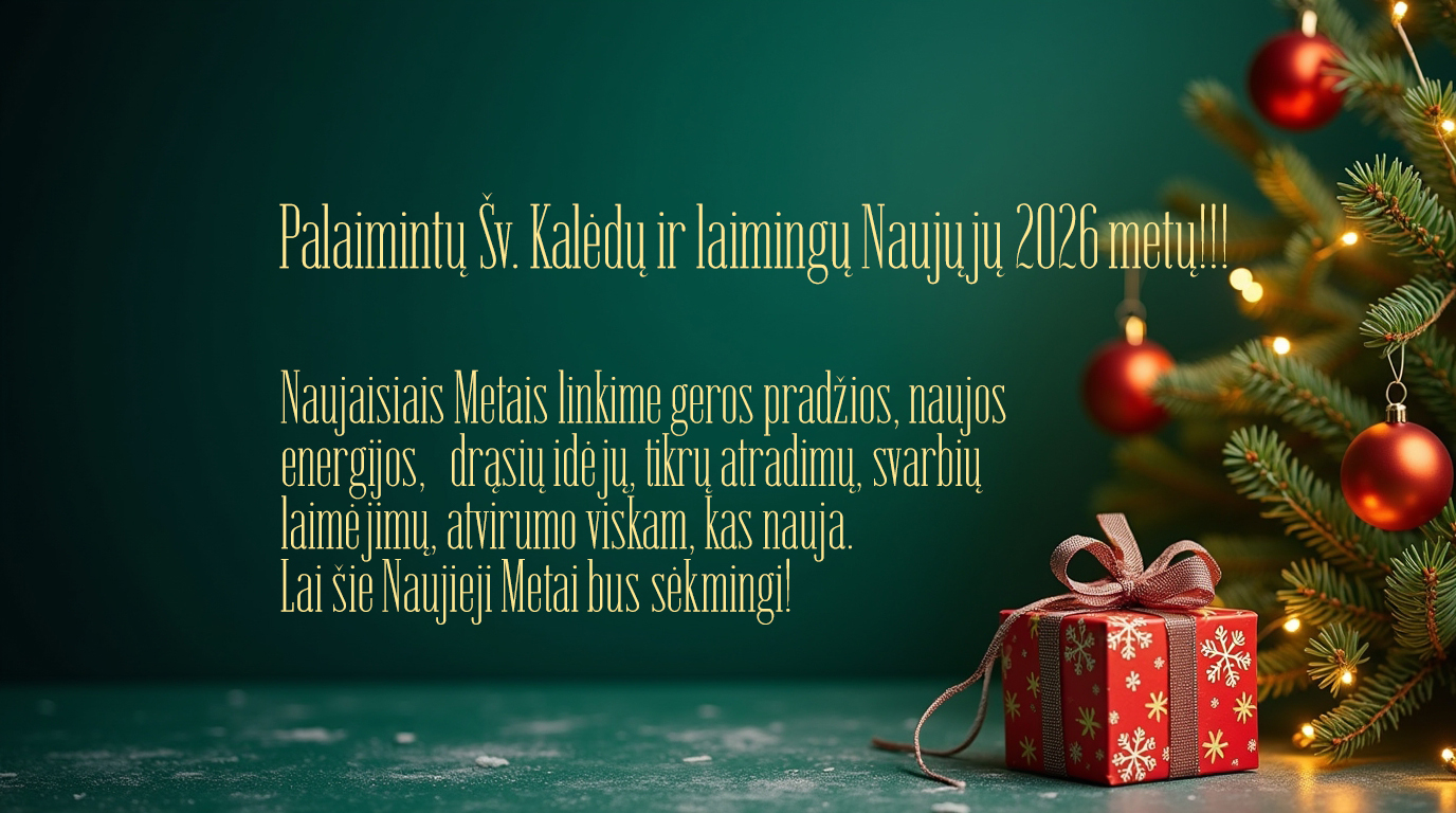 Palaimintų Šventų Kalėdų ir laimingų Naujųjų 2026 metų!!!