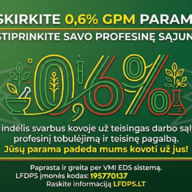Skirkite 0,6% GPM paramą LFDPS