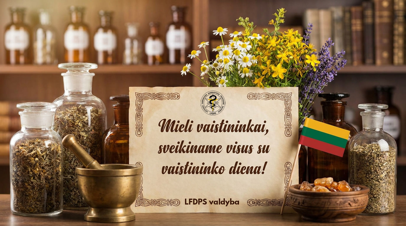 Mieli vaistininkai, Šiandien švenčiame Vaistininko dieną – jūsų darbo, atsidavimo ir profesionalumo šventę. Tai diena, kuri primena, koks svarbus yra jūsų indėlis į visuomenės sveikatą ir gerovę. Dėkojame už jūsų darbą, atsidavimą ir širdį! Sveikiname su Vaistininko diena! LFDPS valdyba
